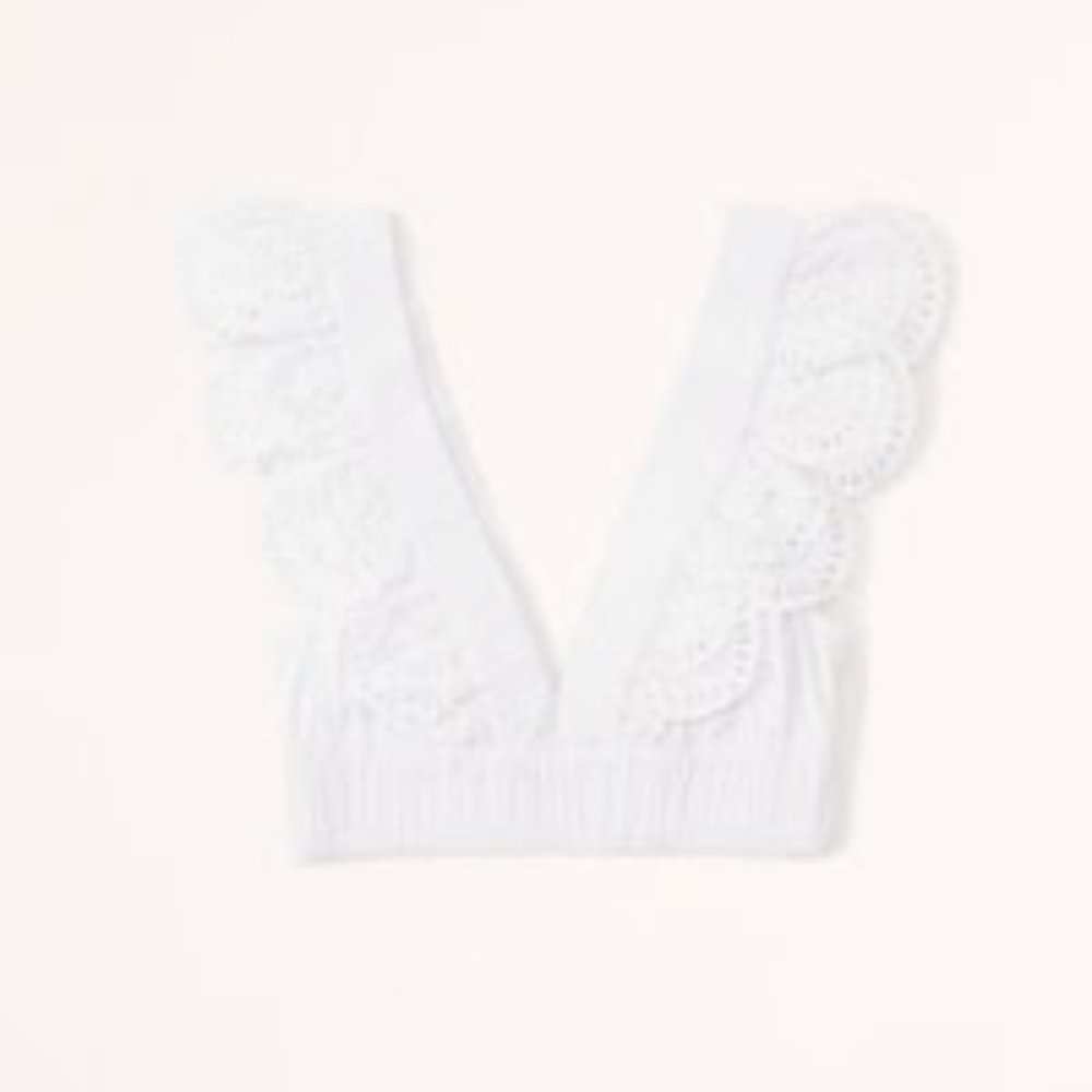 A&F NWT eyelet crop top, S, FULLY soldout online! can be part of 2 piece sets!